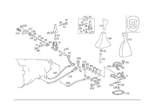 Floor Shift Used with Manual Fivespeed Transmission for 1989 Mercedes-Benz 300TE #1