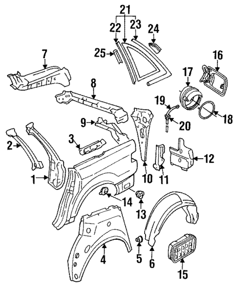 Glass & Hardware for 1993 Audi 90 Quattro #0