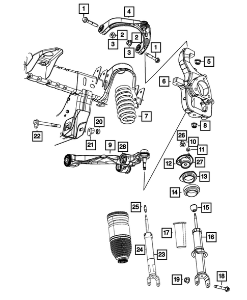 Front Suspension, Strut and Cradle for 2022 Ram 1500 #1