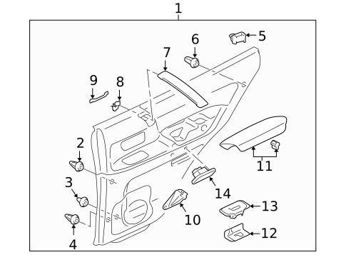 Interior Trim - Rear Door for 2004 Mitsubishi Montero #0