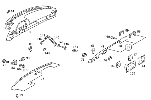 Instrument Panel for 1990 Mercedes-Benz 300SE #0