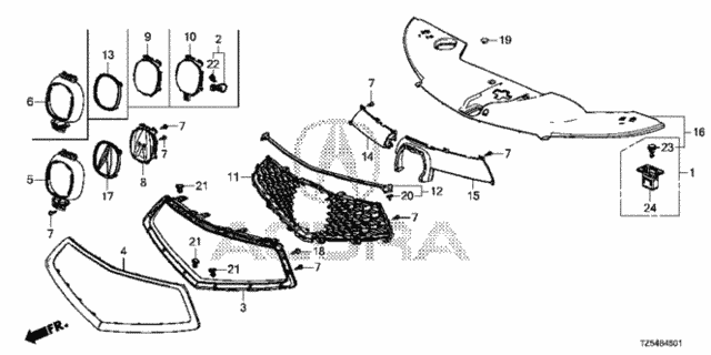 Front Grille (2) for 2019 Acura MDX #0