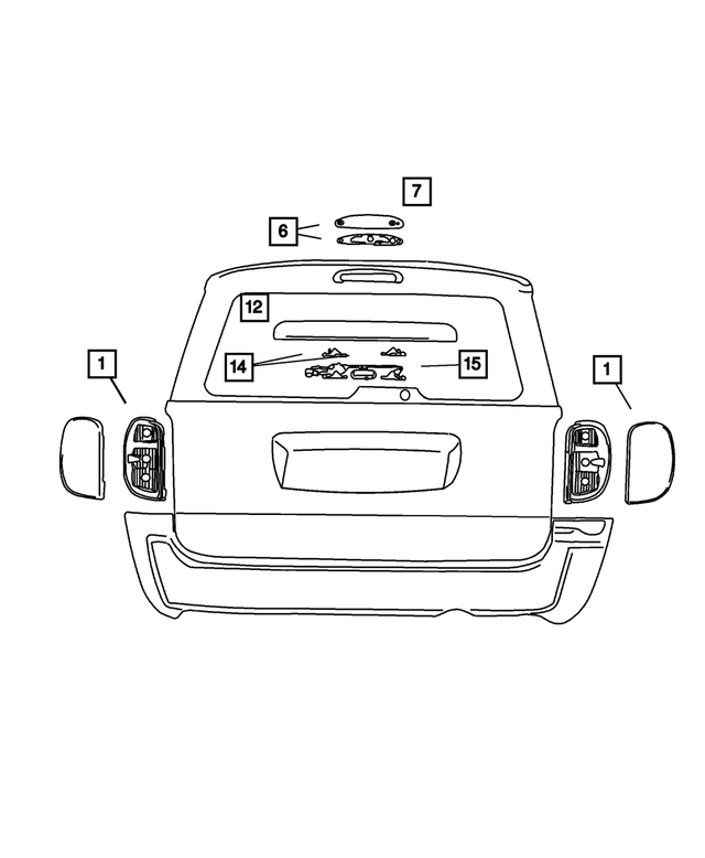 68241332AA - Electrical: Tail Stop Turn Lamp, Right for Mopar Image