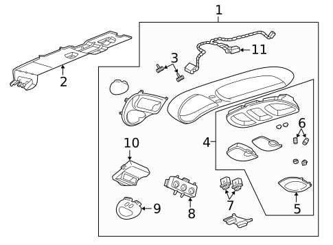 Overhead Console for 2004 Ford Excursion #0