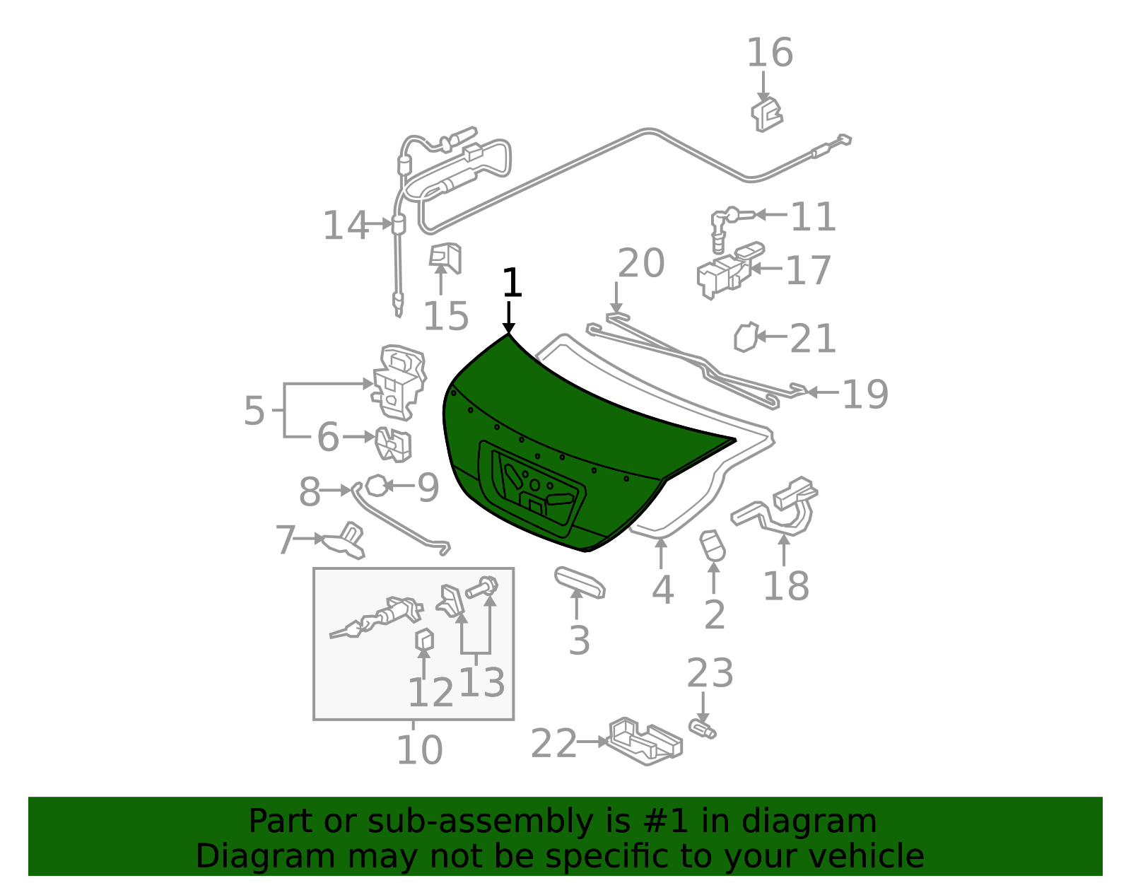 2006-2011 Honda Civic Trunk Lid 68500-SVB-A81ZZ | Honda Factory Parts