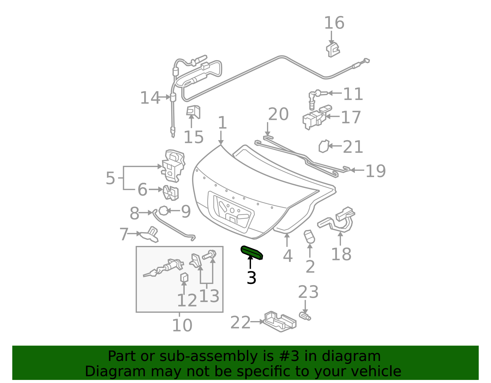 74828-SVA-A00 - Trunk Lid Stopper 2006-2011 Honda Civic | Honda Parts ...