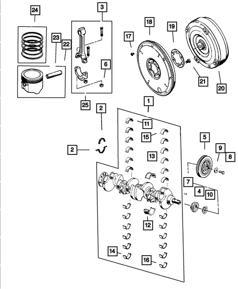 Crankshaft, Piston and Torque Converter for 2001 Jeep Grand Cherokee #0