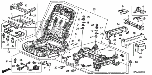 Front Seat Components (R.) (KA) (KC) for 2010 Honda CR-V #0