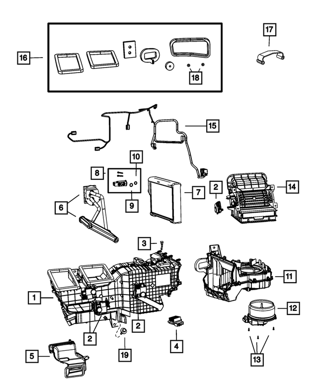 68048902AB - Air Conditioners and Heaters: A/c And Heater Actuator for Mopar Image