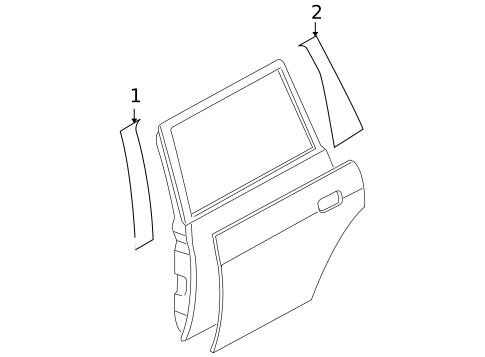 Exterior Trim - Rear Door for 2011 Mitsubishi Endeavor #0