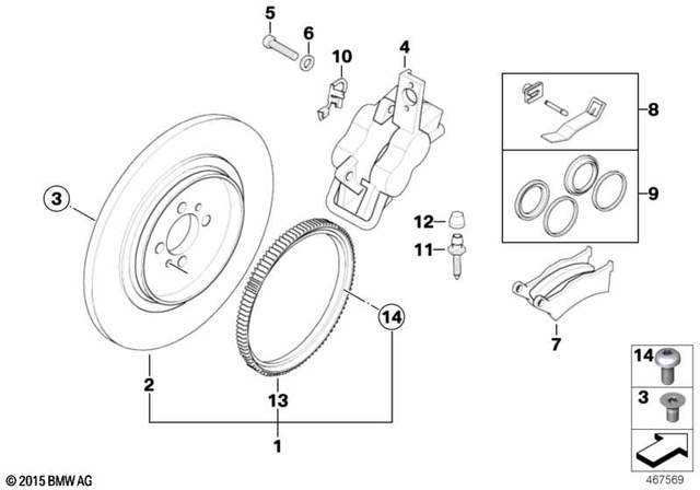 34217711093 - Brakes: Rear Brake Disc - Abs for BMW-Motorrad Image
