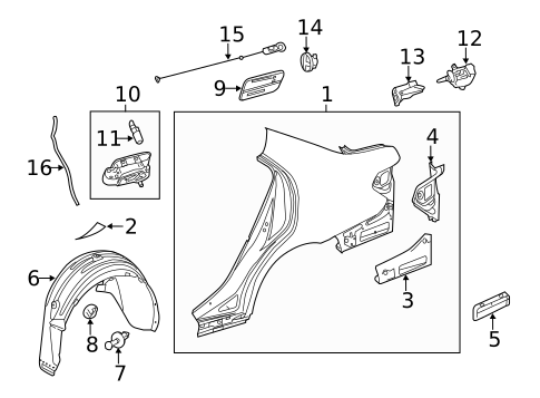 Fuel Door for 2014 Mercedes-Benz E63 AMG S #0