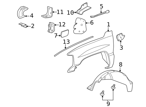 Fender & Components for 2005 GMC Yukon #0