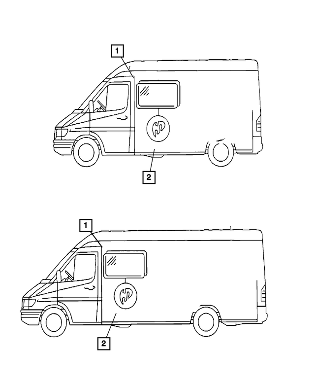 68018767AA - Glass: Bodyside Window Glass, Right for Dodge: Sprinter 2500, Sprinter 3500 Image