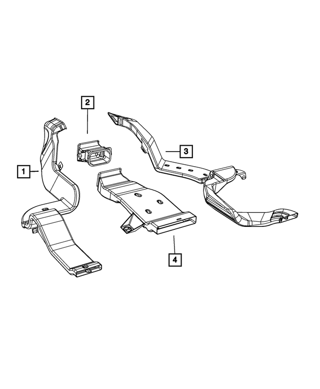 68148788AA - Air Conditioners and Heaters: Floor Duct for Mopar Image