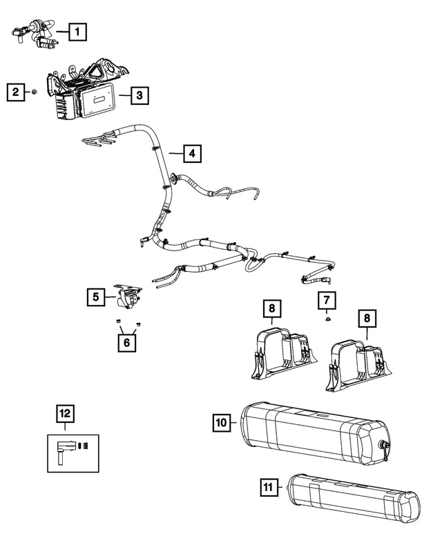 68400716AB - Front Suspension: Air Line Assembly, Rear for Mopar Image