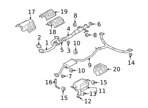 Exhaust Components for 2012 Mazda CX-9 #0