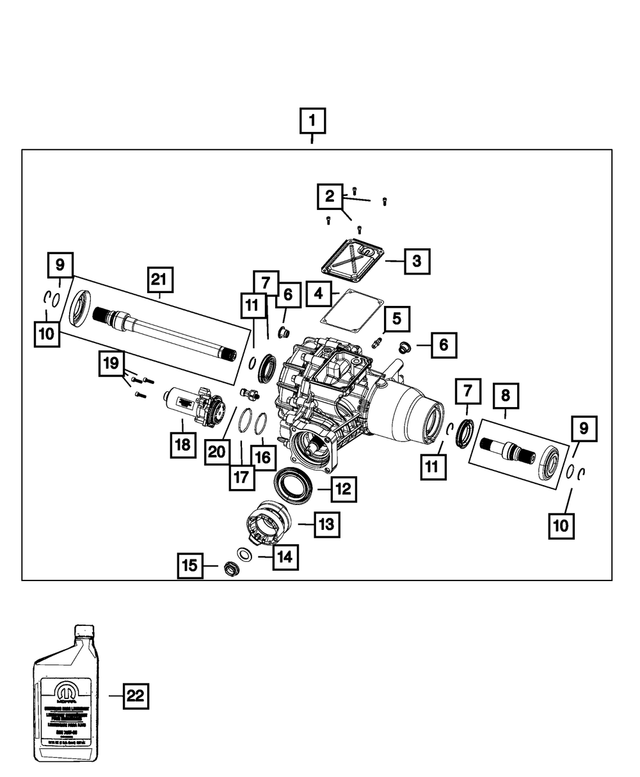 68550586AC - Four Wheel Drive; Differential and Drive Line: Rear Axle Differential for Chrysler: 200 | Jeep: Cherokee Image