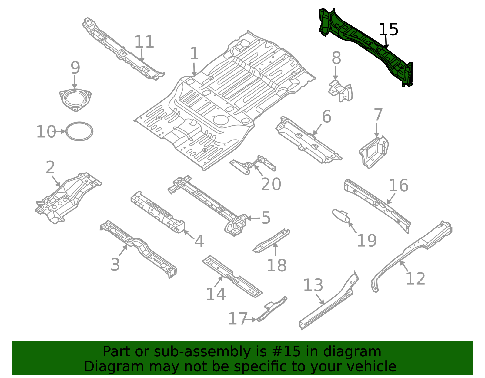 2004-2015 Nissan Floor Pan Cross-Member 75610-7S030 | OEM Parts Online