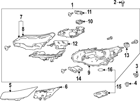 Headlamp Components for 2023 Lexus RX500h #0
