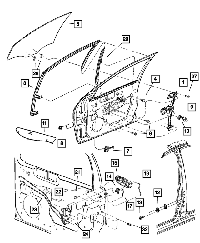 5015217AD - : Front Door Window Regulator, Left for Mopar Image