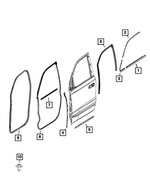 68285789AG - Doors, Door Mirrors and Related Parts: Day Light Opening Molding, Left for Mopar Image