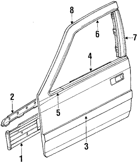 Door & Components for 1988 Acura Legend #0