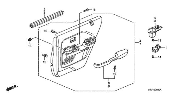 Rear Door Lining for 2007 Honda Pilot #0