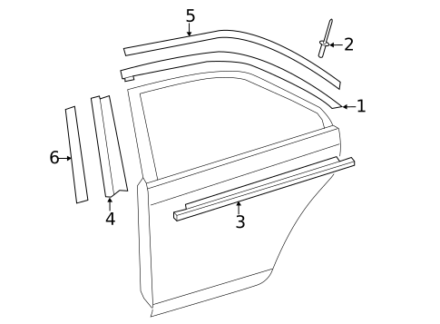 Exterior Trim - Rear Door for 2013 Toyota Camry #0