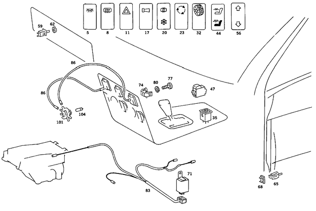 8205910 - Electrical System: Switch for Mercedes-Benz Image image