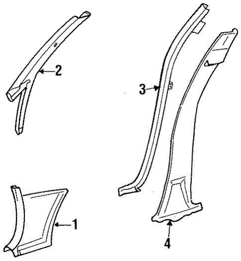 Interior Trim - Pillars for 1985 Chrysler Executive Limousine #0