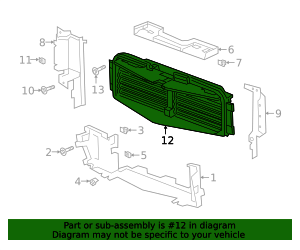 2020-2025 Cadillac XT6 Radiator Shutter Assembly 85524925 GM ...