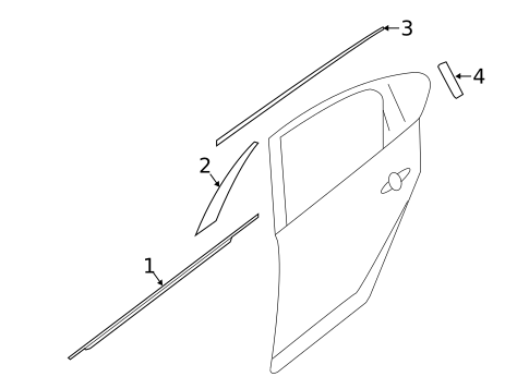 Exterior Trim - Rear Door for 2013 Nissan Sentra #0