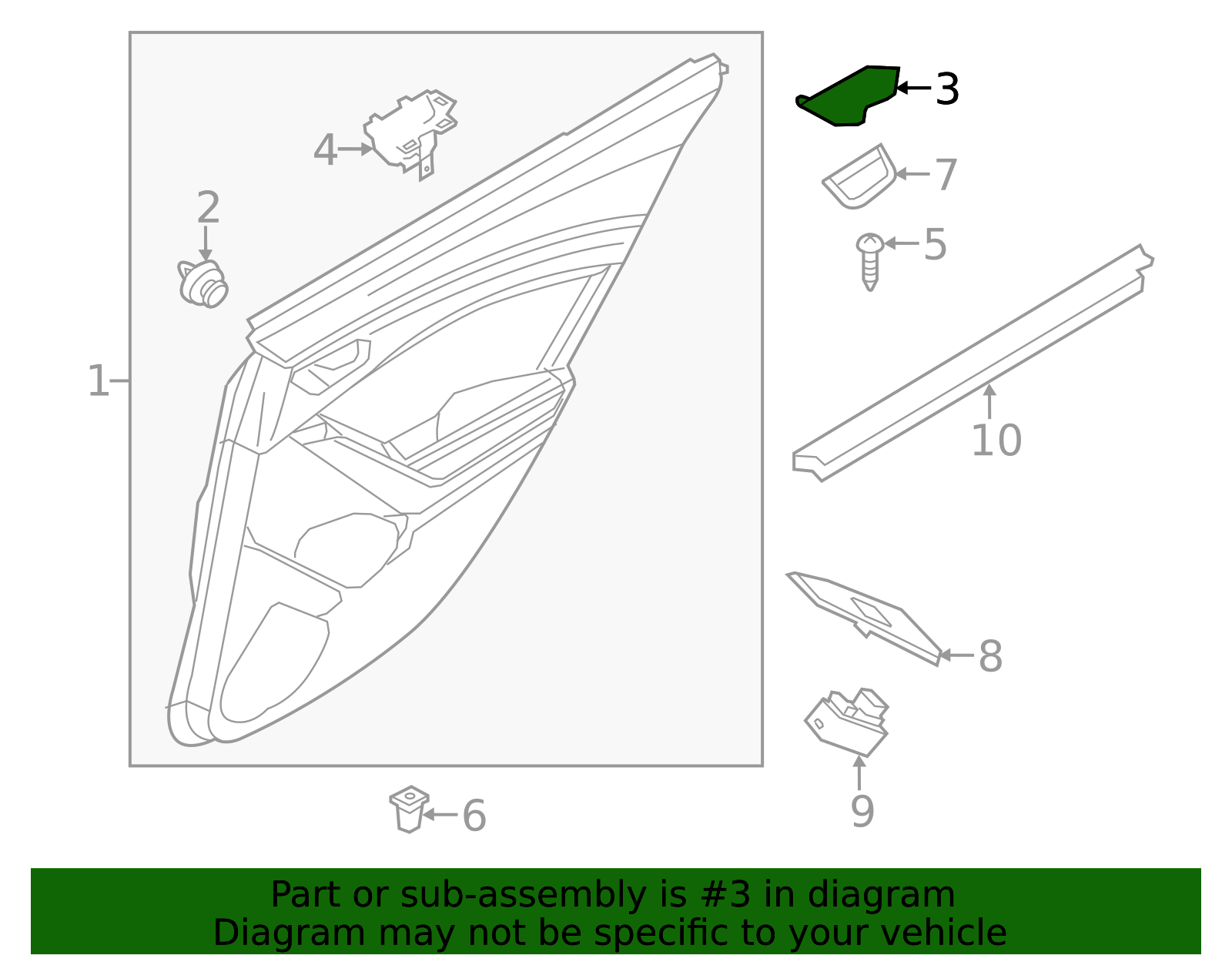 BJS7-58-334B-02 - Door Trim Panel Cap - 2014-2018 Mazda 3 | Mazda Swag