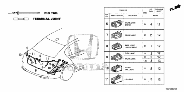 Electrical Connectors (RR.) for 2014 Honda Accord #0