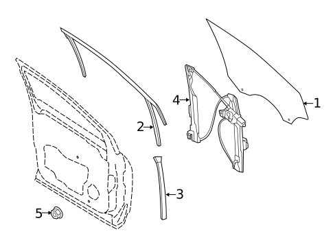 Glass - Front Door for 2016 Ford Escape #0