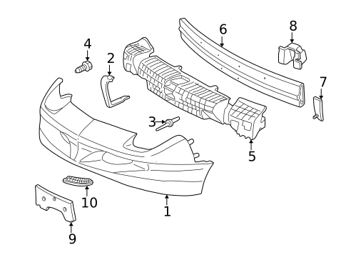 Bumper & Components - Front for 1998 Pontiac Sunfire #0