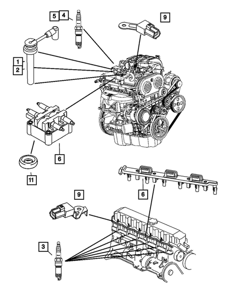 Spark Plugs-Cables-Coils for 2005 Jeep Wrangler #0