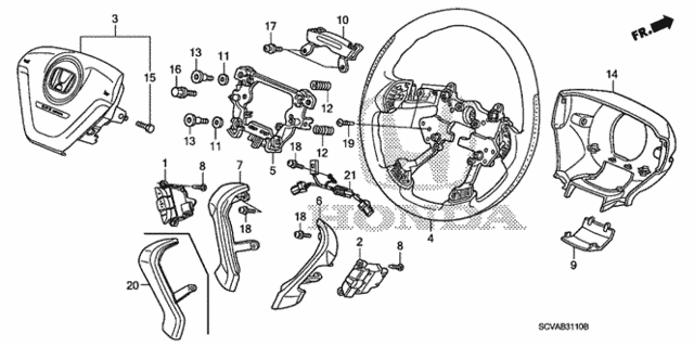 Steering Wheel (SRS) for 2008 Honda Element #0