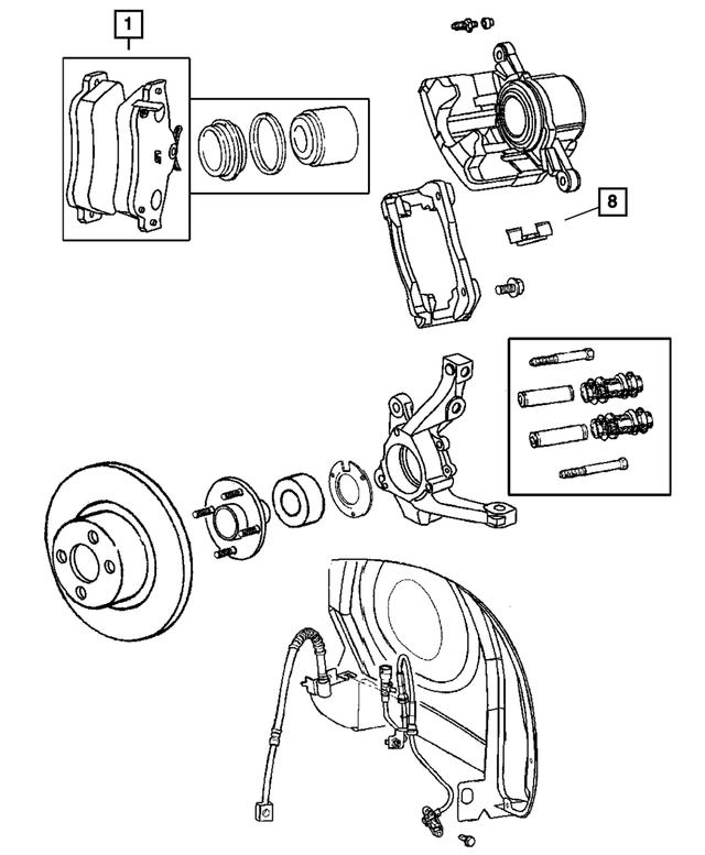 5086364AB - Service Brakes: Disc Brake Pad Kit for Mopar Image