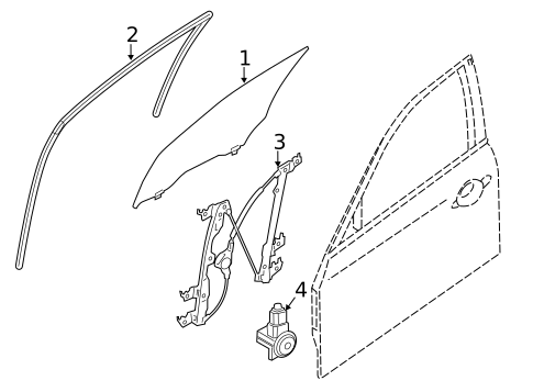 Glass - Front Door for 2014 INFINITI Q70 #2