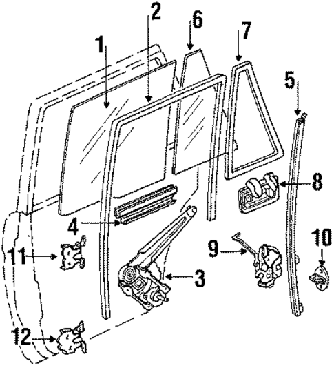 Glass - Rear Door for 1988 Toyota Tercel #0
