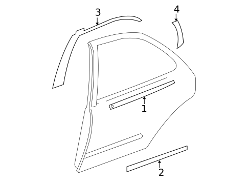 Exterior Trim - Rear Door for 2004 Nissan Altima #0