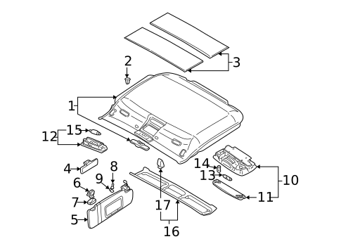 Interior Trim - Roof for 2000 Audi TT #0