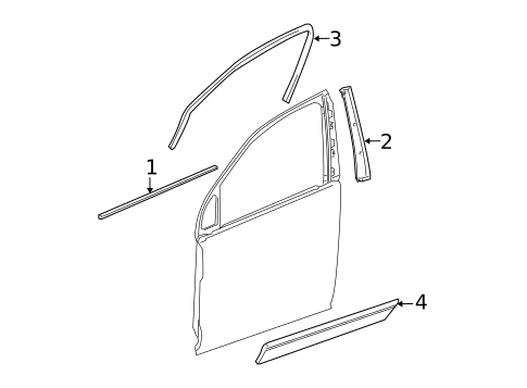 Exterior Trim - Front Door for 2006 Chevrolet Equinox #0