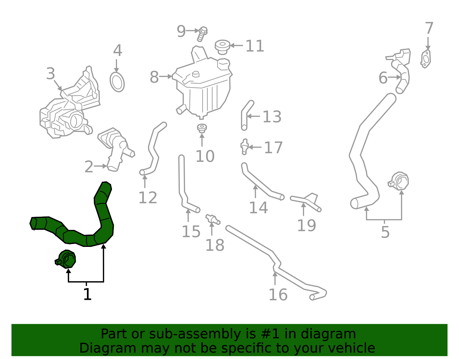 2020-2026 Toyota Radiator Coolant Hose 16572-F2010 | OEM Parts Online