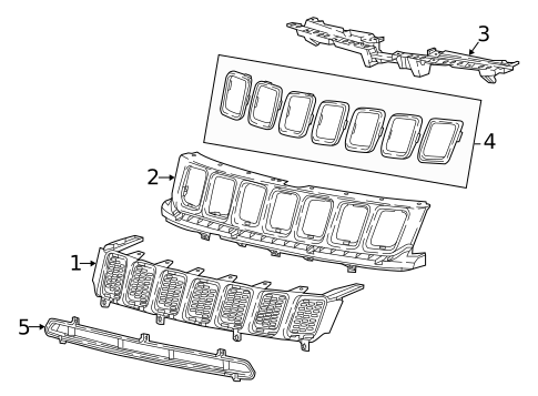 Grille & Components for 2019 Jeep Compass #0