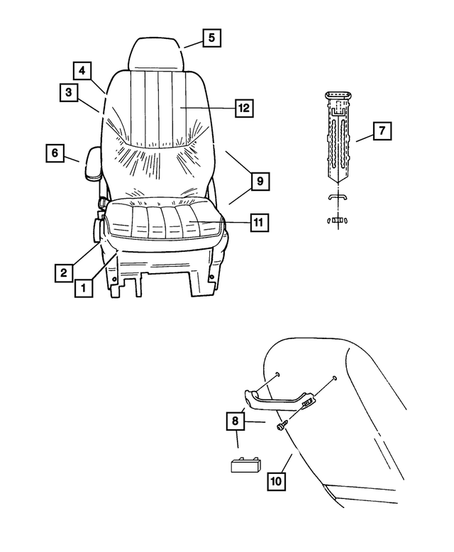 1AM921D5AD - Interior Trim: Front Seat Cushion, Right for Mopar Image
