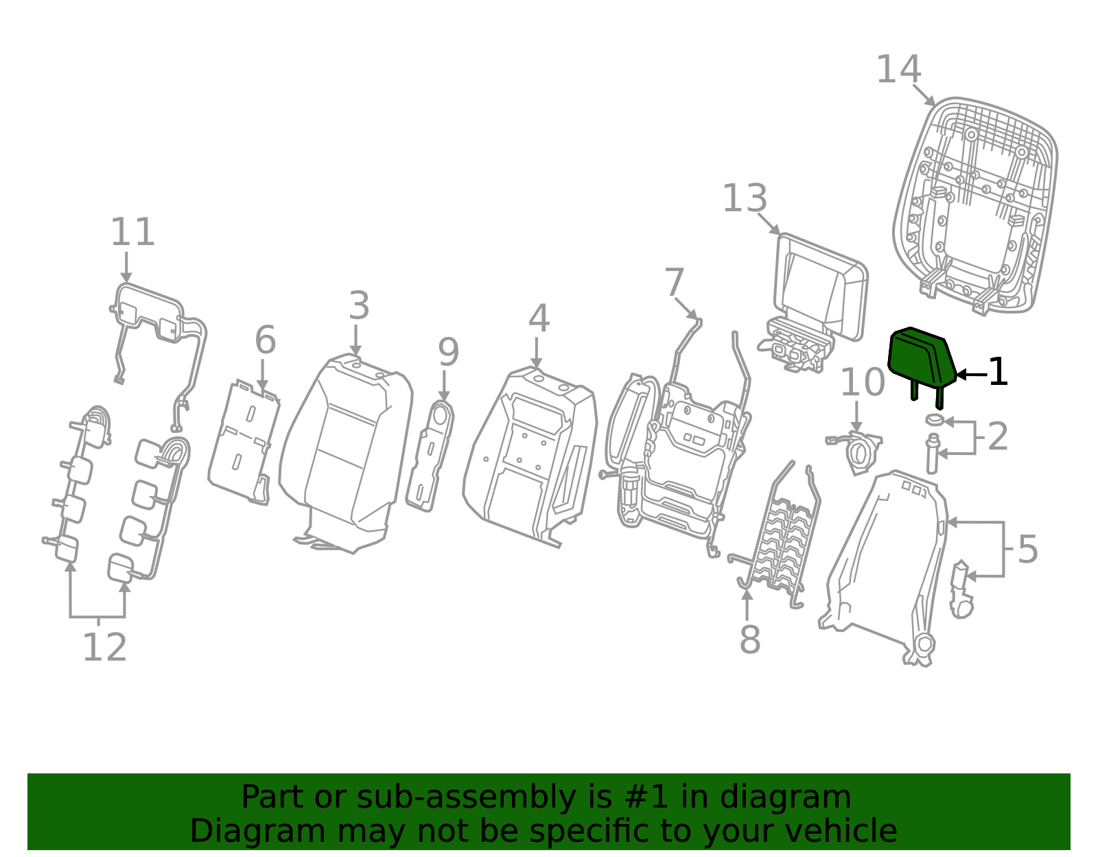 2021-2026 Cadillac Headrest 85560685 GM | GMPartsDirect.com