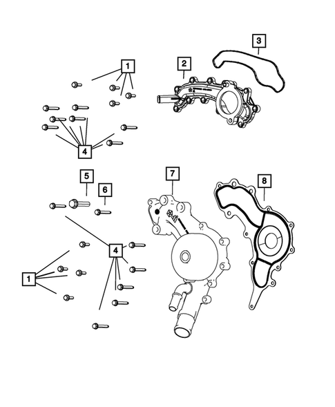 Water Pump and Related Parts for 2018 Dodge Grand Caravan #0